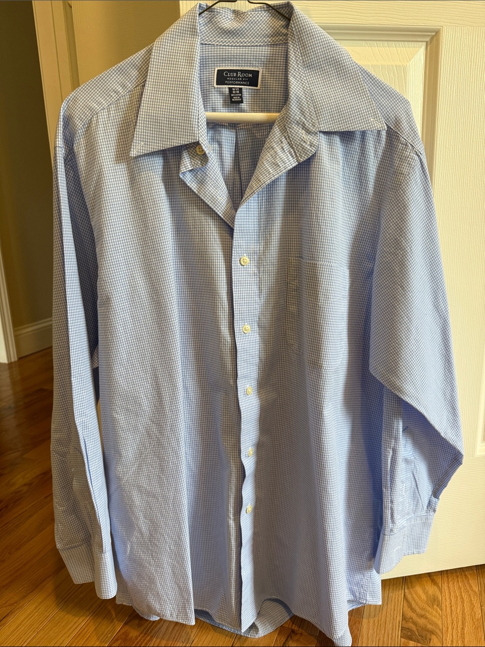Club Room Light Blue Micro-Check Men's Dress Shirt